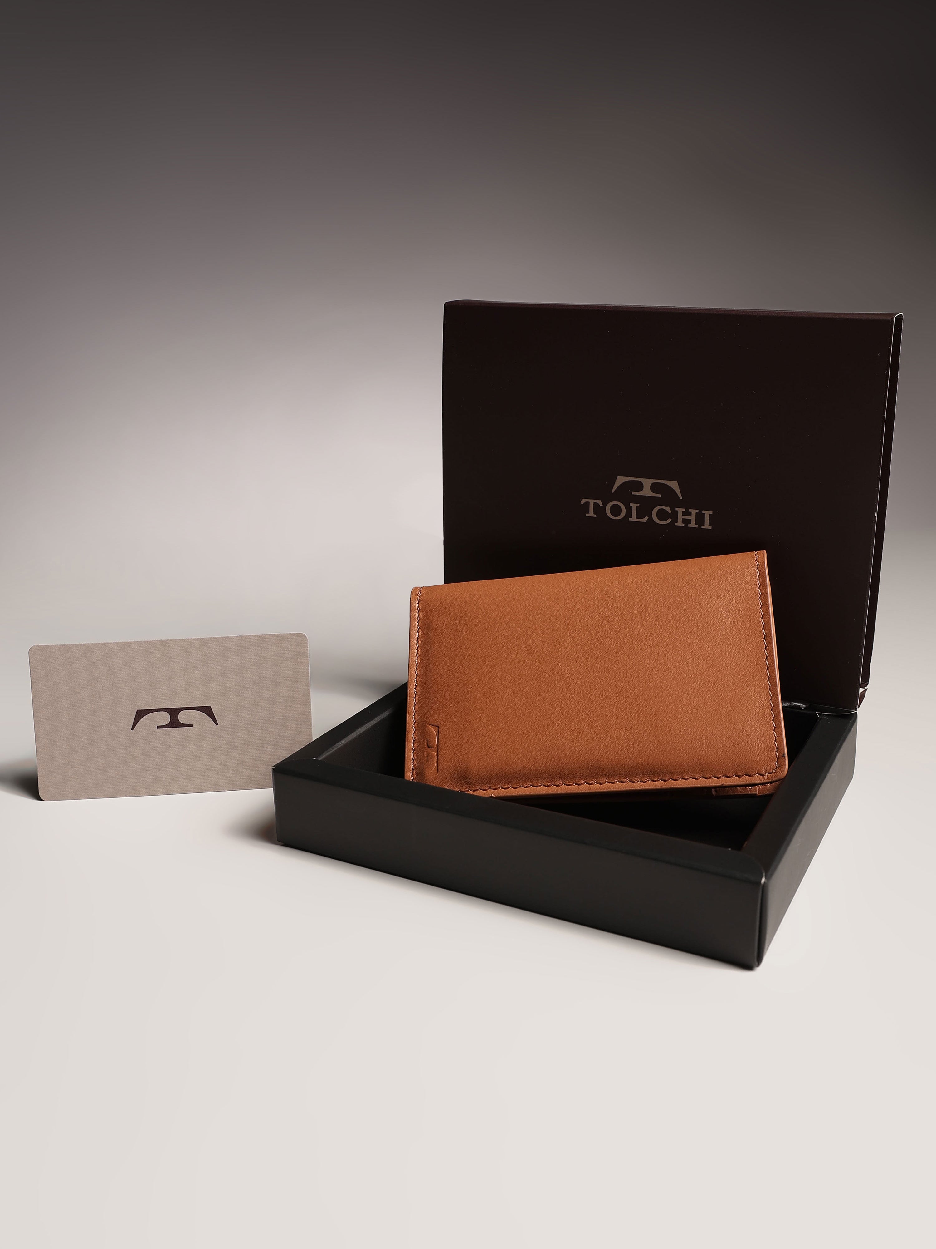 Tolchi Linea Cardholder - Caramel Brown