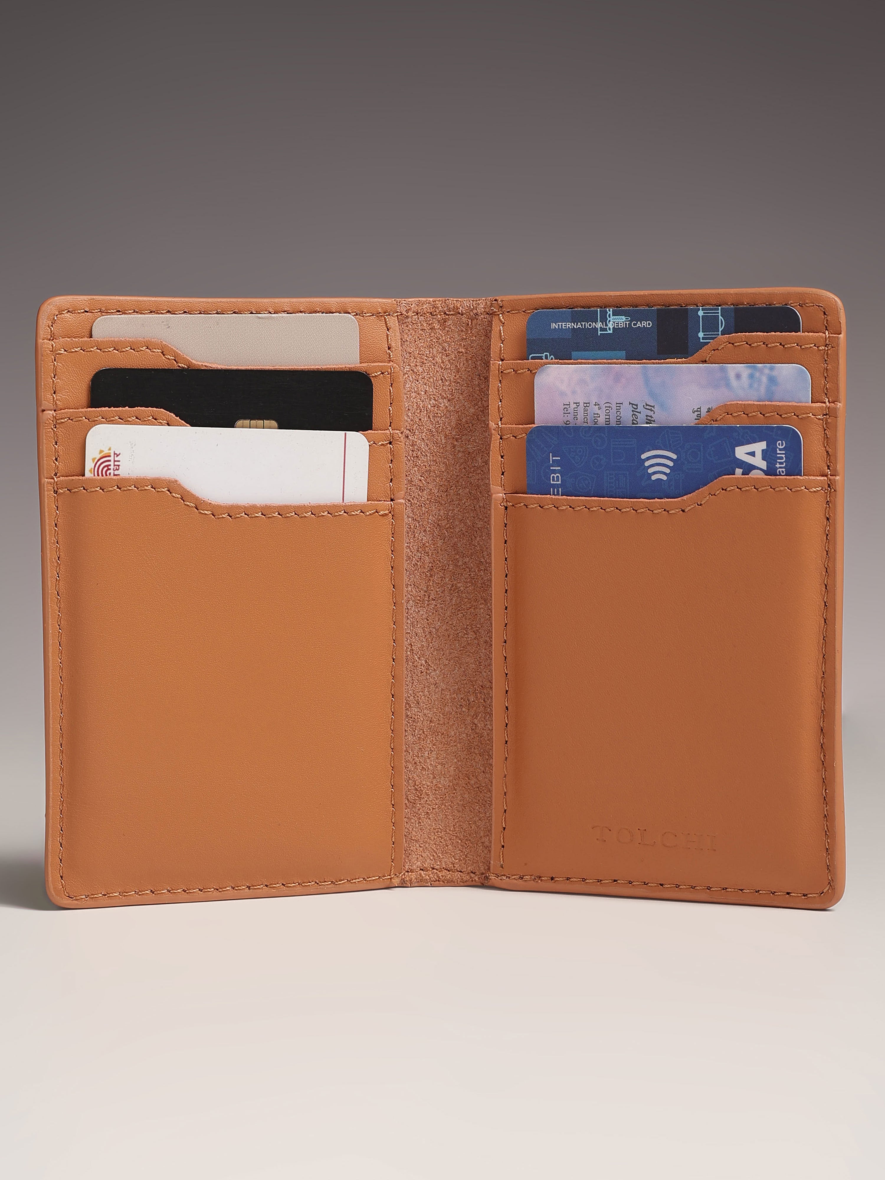 Tolchi Linea Cardholder - Caramel Brown